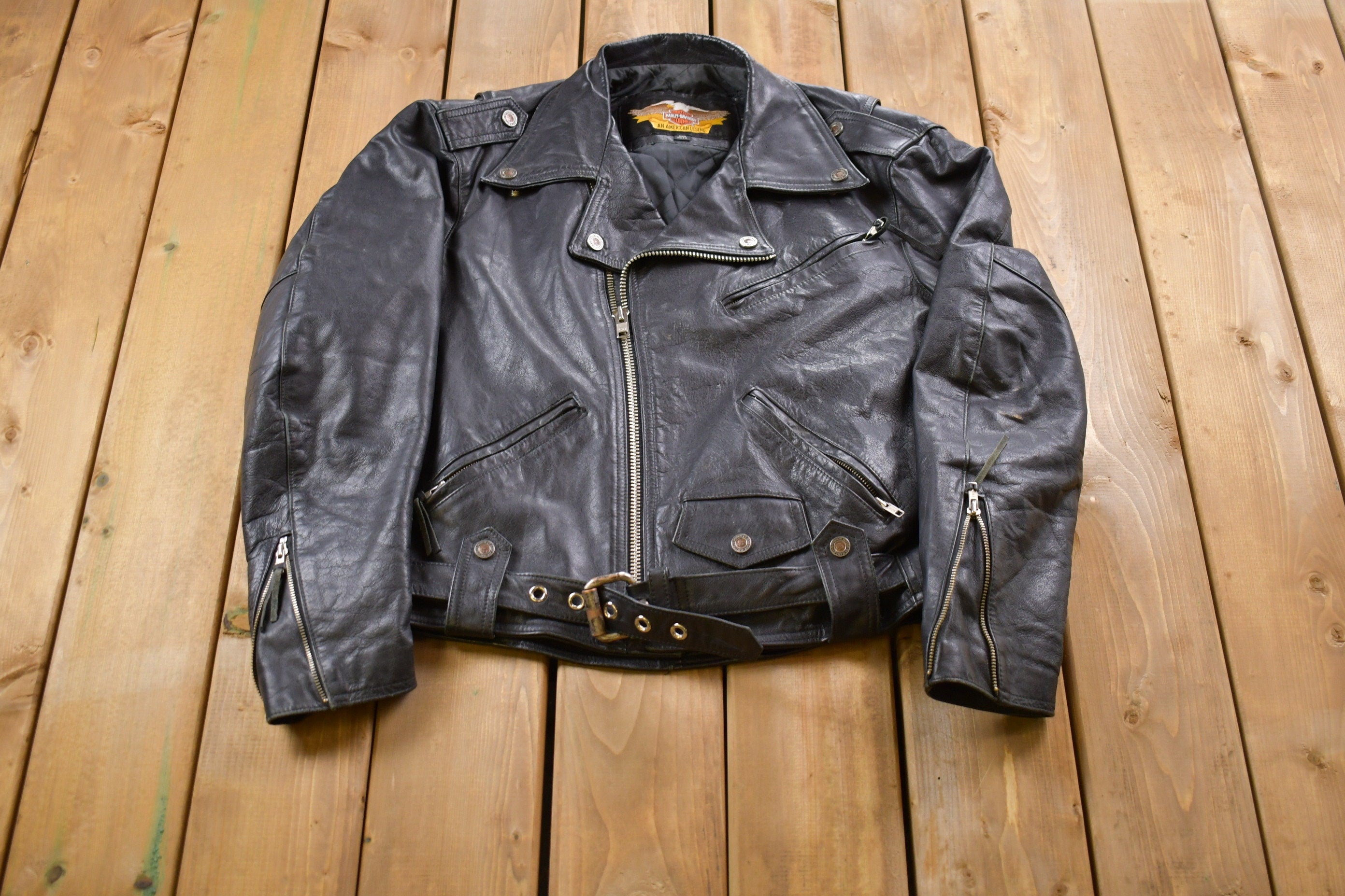 Vintage 1990s Harley Davidson Leather Biker Jacket