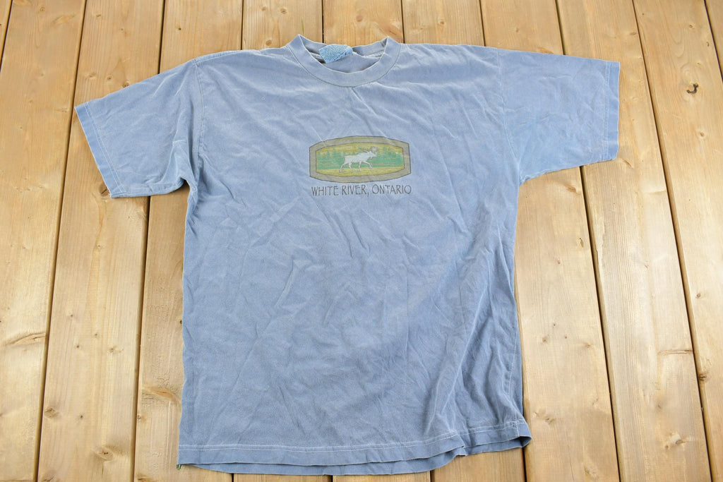 Vintage 1990s White River Ontario Souvenir Moose T-Shirt