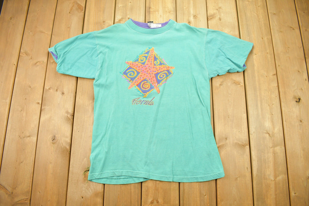 Vintage 1990s Florida Star Fish Graphic Souvenir T Shirt
