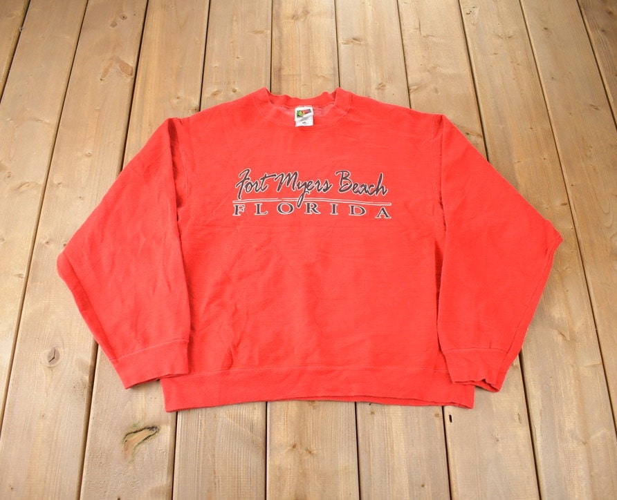 Vintage 1990s Fort Myers Florida Souvenir Travel Crewneck Sweatshirt