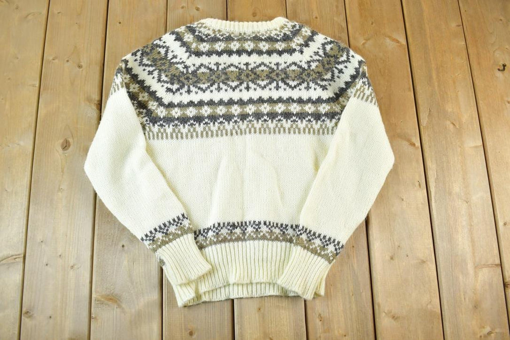 Vintage 1990s Joseph Laurin 100% Wool Knit Crewneck Sweater