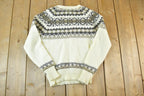 Vintage 1990s Joseph Laurin 100% Wool Knit Crewneck Sweater