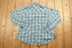 Vintage 1990s Noble Outfitters Plaid Button Up Fleece Sweater