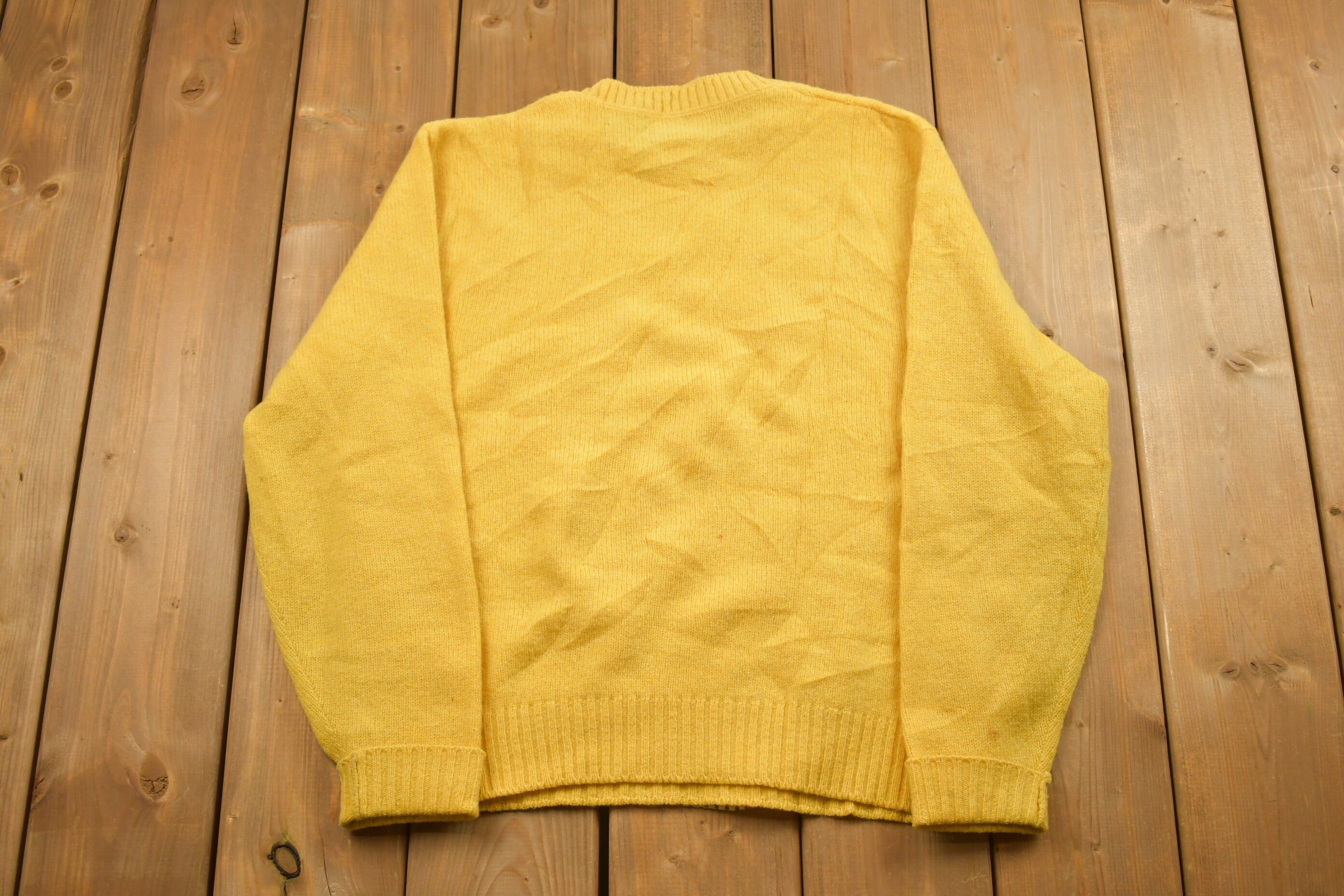 Vintage 1990s Knitted Yellow Crewneck Sweater
