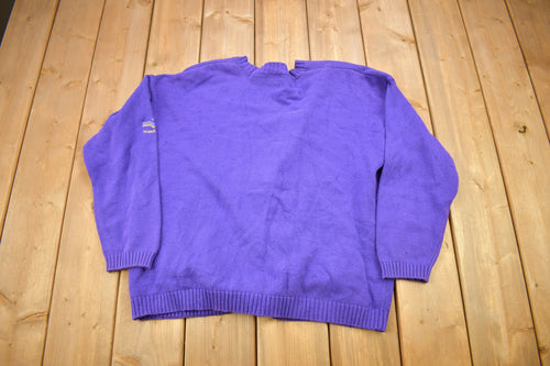 Vintage 1990s EP Pro Golding Theme Knitted Cardigan Sweater / Vintage Cardigan / Button Up / Abstract Pattern