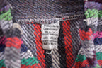 Vintage 1990s Baja Hooded Pullover Striped Knit Poncho Blanket Hoodie