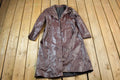 Vintage 1980s Women's Full Length Brown Leather Trench Coat