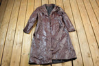 Vintage 1980s Women's Full Length Brown Leather Trench Coat