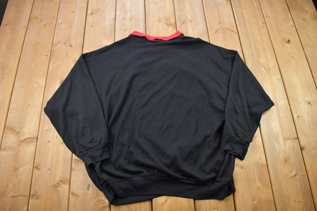 Vintage 1990s Christmas Collared Sweater 90s Holiday Crewneck