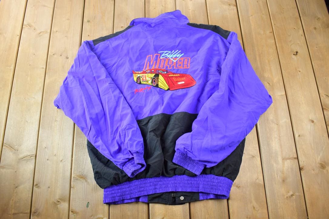 Vintage 1990s Billy Moyer Arizona Sport Shirts Car Racing Windbreaker Jacket