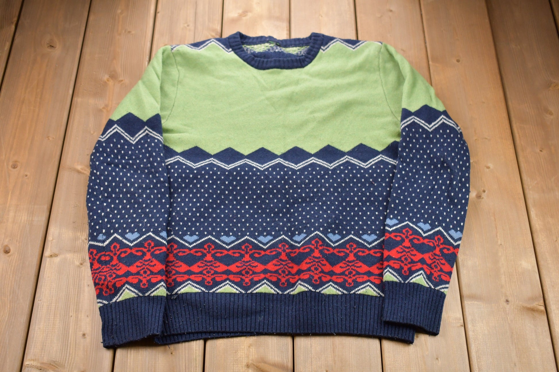 Vintage 1990s Abstract Knitted Sweater /