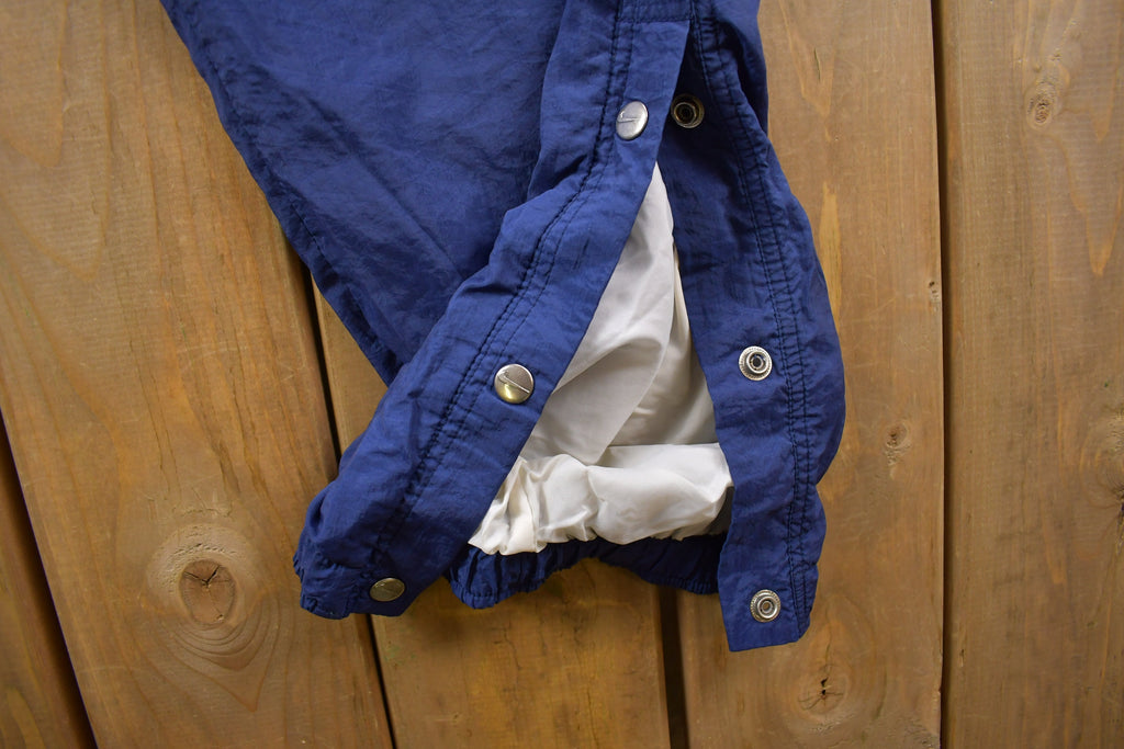 Vintage 1990s Blue Nike Mini Swoosh Windbreaker Pants Size XL