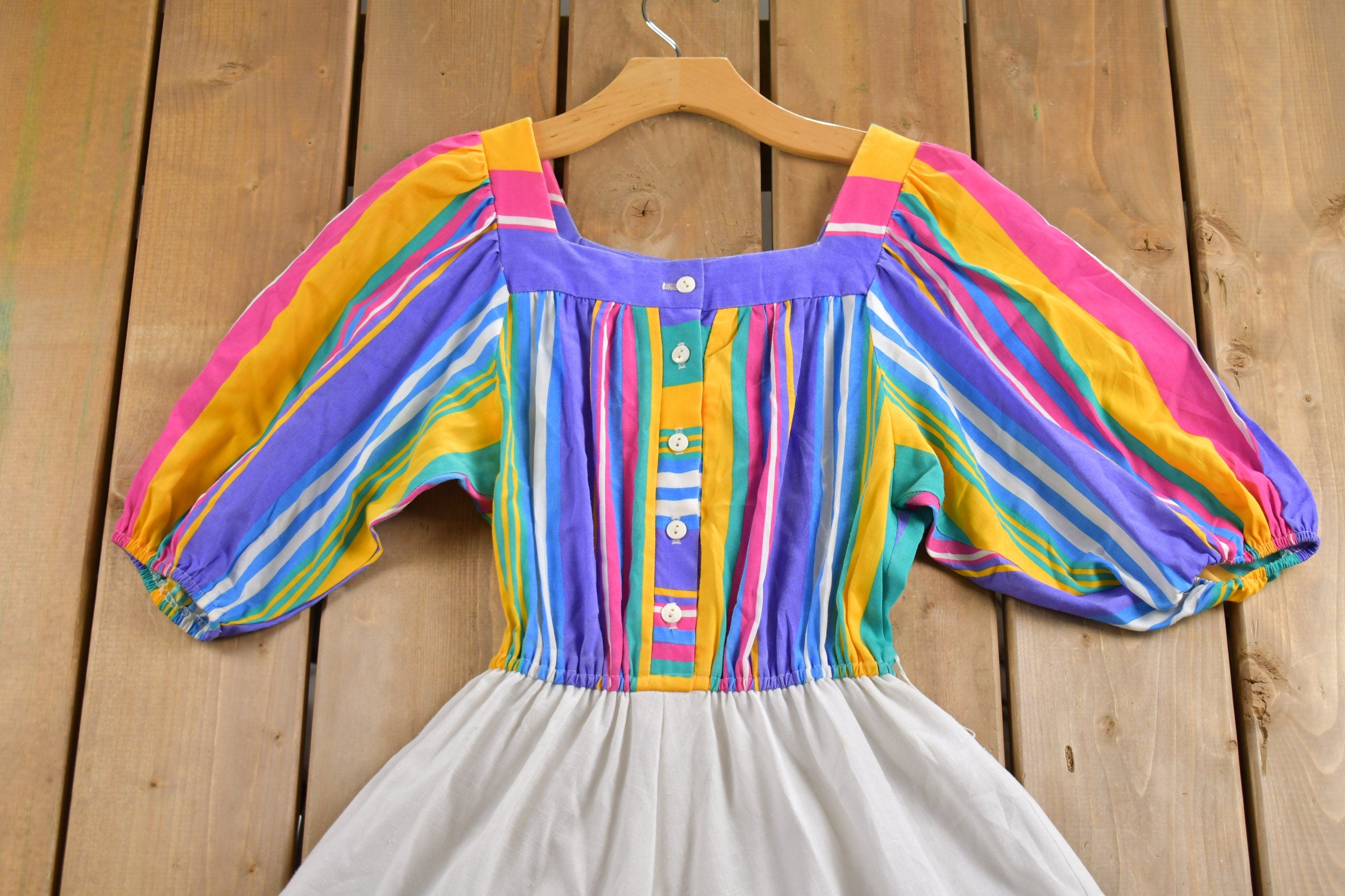 Vintage 1960s Rainbow Dress