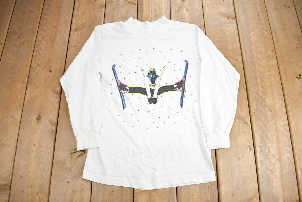 Vintage 1988 Skier Graphic Long Sleeve T Shirt