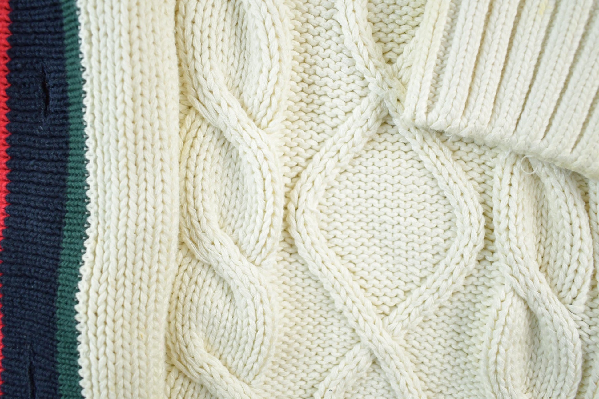 Vintage 1990s Tommy Hilfiger 3D Colored Cable Knit Crewneck Sweater