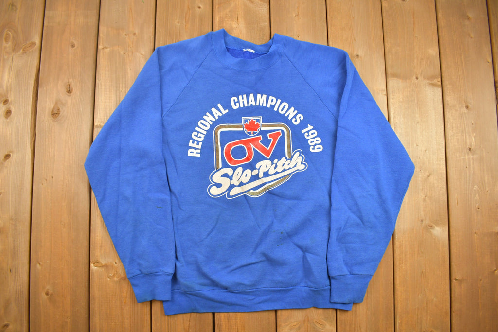 Vintage 1989 Slo-Pitch Regional Champions Crewneck Sweatshirt
