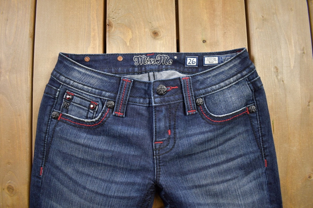 Vintage Y2K Miss Me Bedazzled Low Rise Jeans Size 26x31