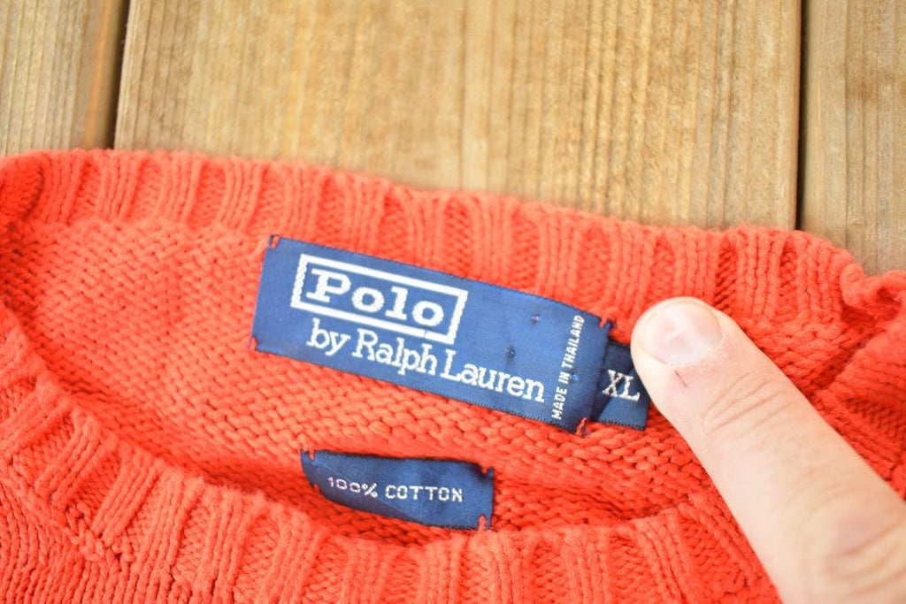 Vintage 1990s Polo By Ralph Lauren Knit Crewneck Sweater Mens XL