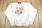 Vintage 1990s Leaf Birds Cute Fall Style Crewneck Sweater