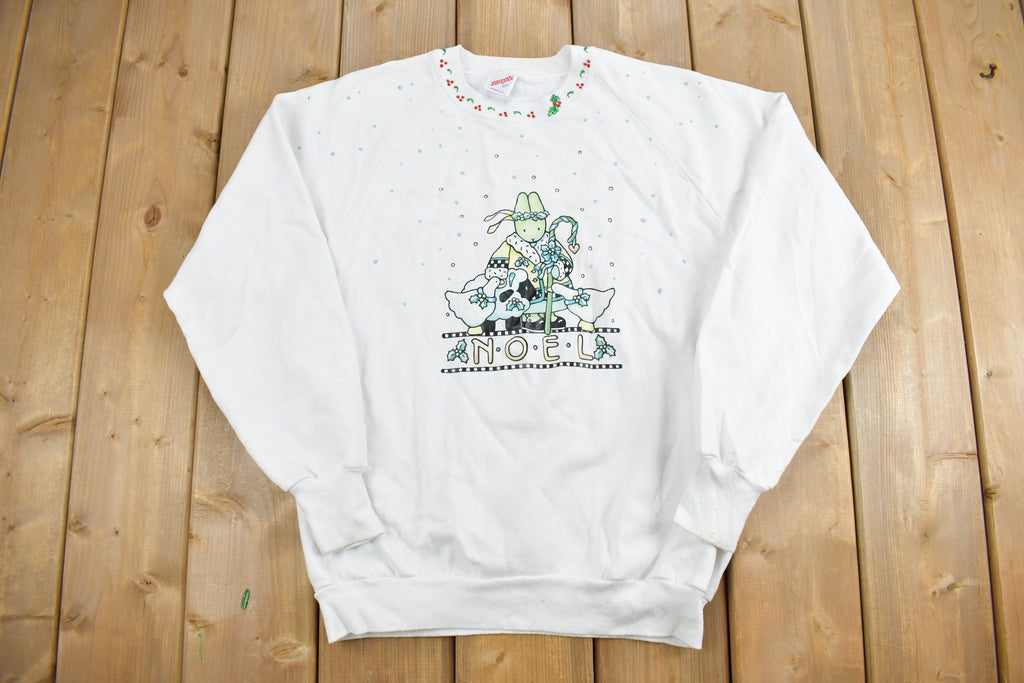 Vintage 1990s Noel Rabbit and Ducks Christmas Sweater