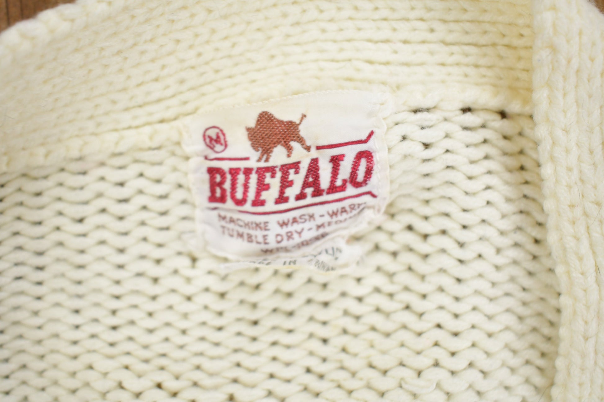 Vintage 1970s 3D Cable Knit Cardigan Sweater  Buffalo  True Vintage  Knit Cardigan  Streetwear