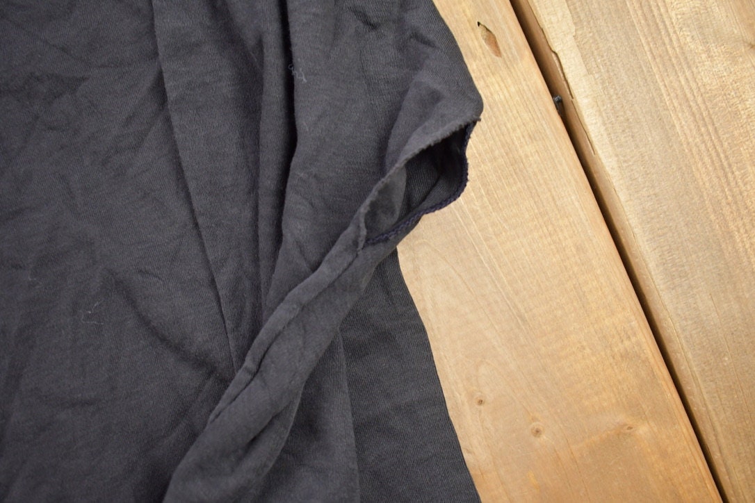 Vintage 1990s Robert Bruce Blank Black Turtleneck Sweatshirt