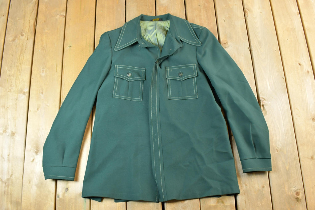 Vintage 1970s Light Wool Green Dress Jacket