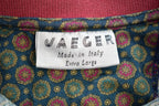 Vintage 1980s JAEGER Patterned Short Sleeve Quarter Button Up Shirt Made In Italy
