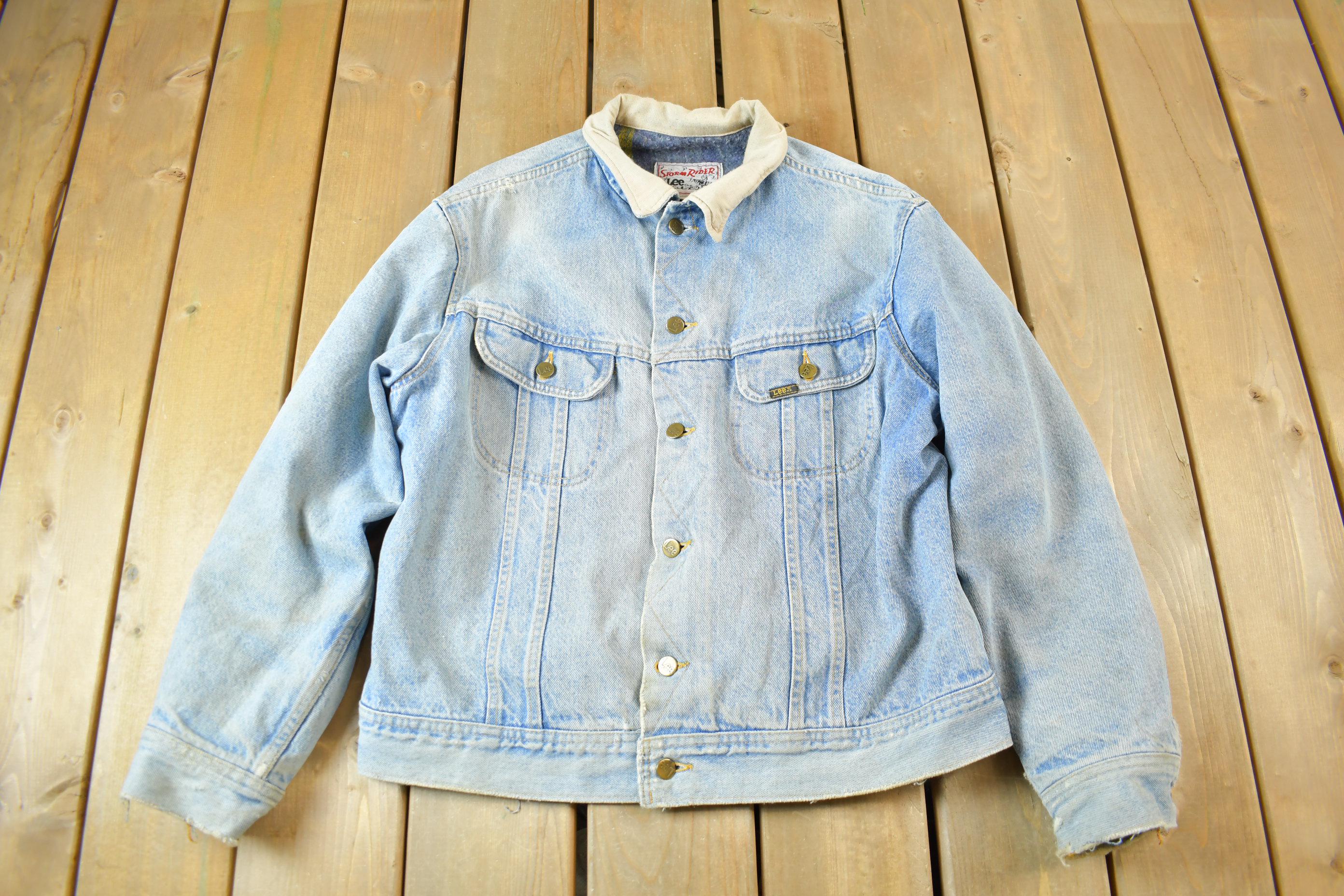Vintage 1990s Lee Storm Rider Blanket Lined Jean Jacket Size 44