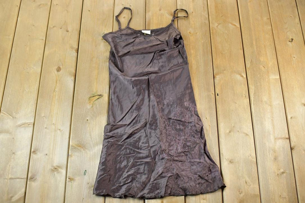 Vintage Y2K Vigoss Brown Mini Dress / Y2k Vintage Bedazzled Tops / Retro Womenswear / Mod Fashion
