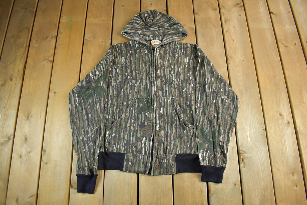 Vintage 1990s Sports Afield Realtree Camo Lightweight Zip Up Hoodie Men's Small