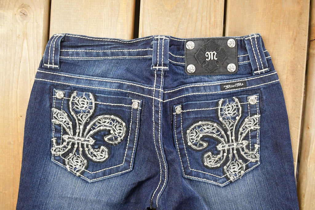 Vintage Deadstock Y2K Miss Me Bedazzled Low Rise Jeans Women's Size 26x31