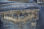 Vintage Deadstock Y2K Miss Me Bedazzled Low Rise Jeans Women's Size 26x31