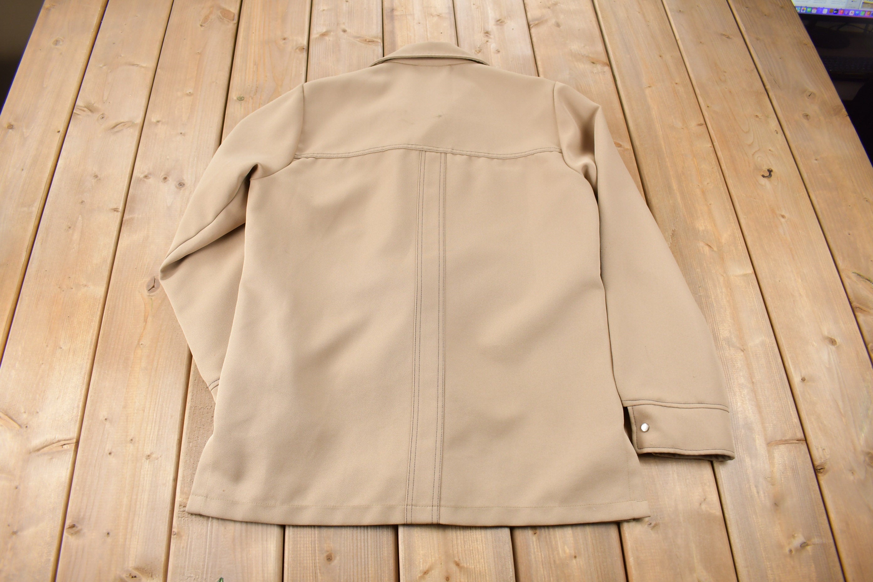 Vintage 1970s Levi's Panatela Tops Western Style Pearl Snap Button Up Shirt Made in USA Size L