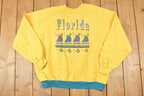 Vintage 1980s Florida sailboats Graphic Print Crewneck Sweatshirt Mens L