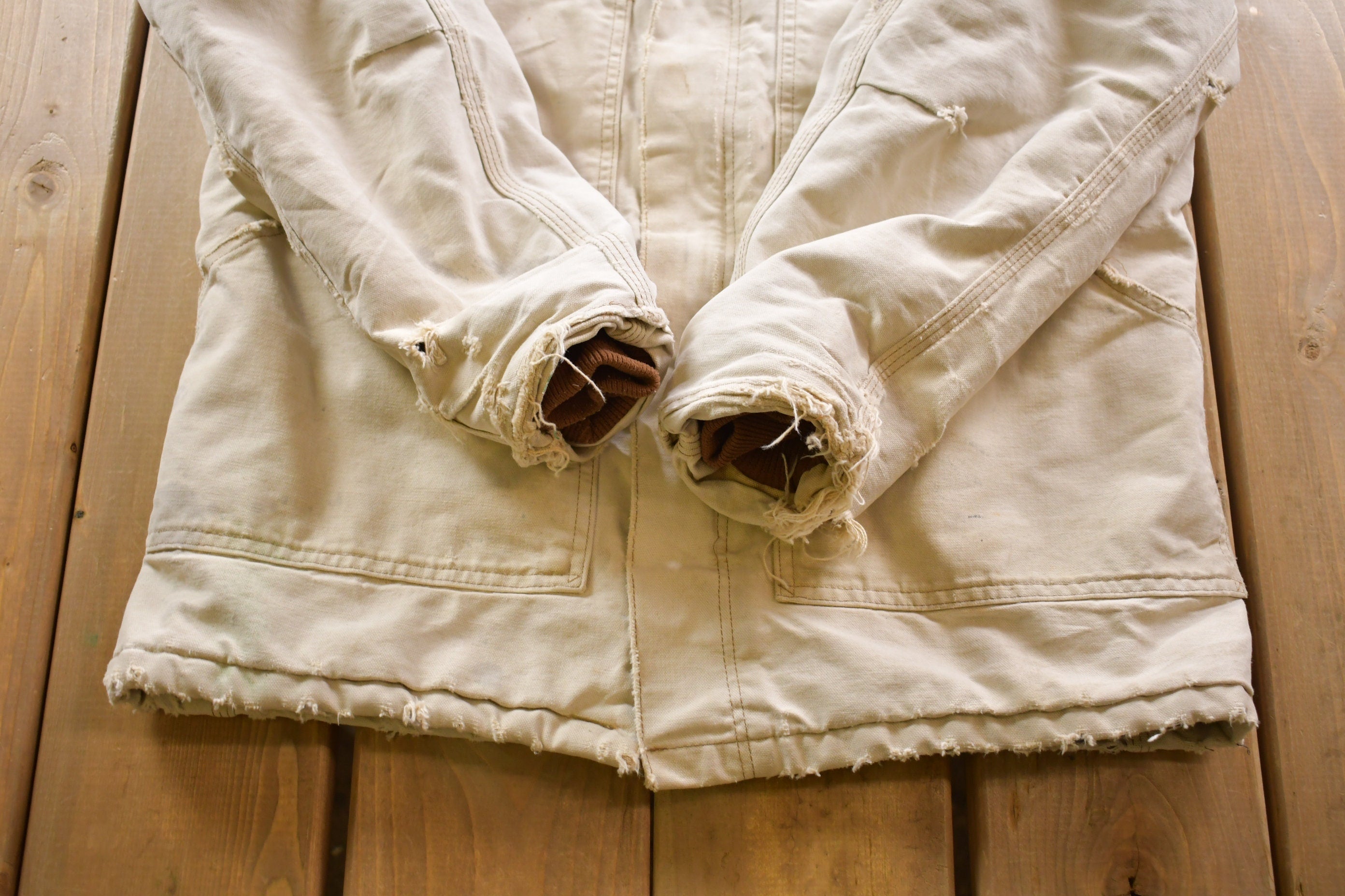 Vintage 1990s Naturally Distressed Quilted Traditional Carhartt Coat
