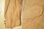 Vintage 1960s Leather Suede Western Style Button Up Long Jacket Made In USA
