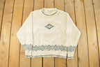 Vintage 1990s Isle of Cotton Aztec Navajo Knit Crewneck Sweater Women's L