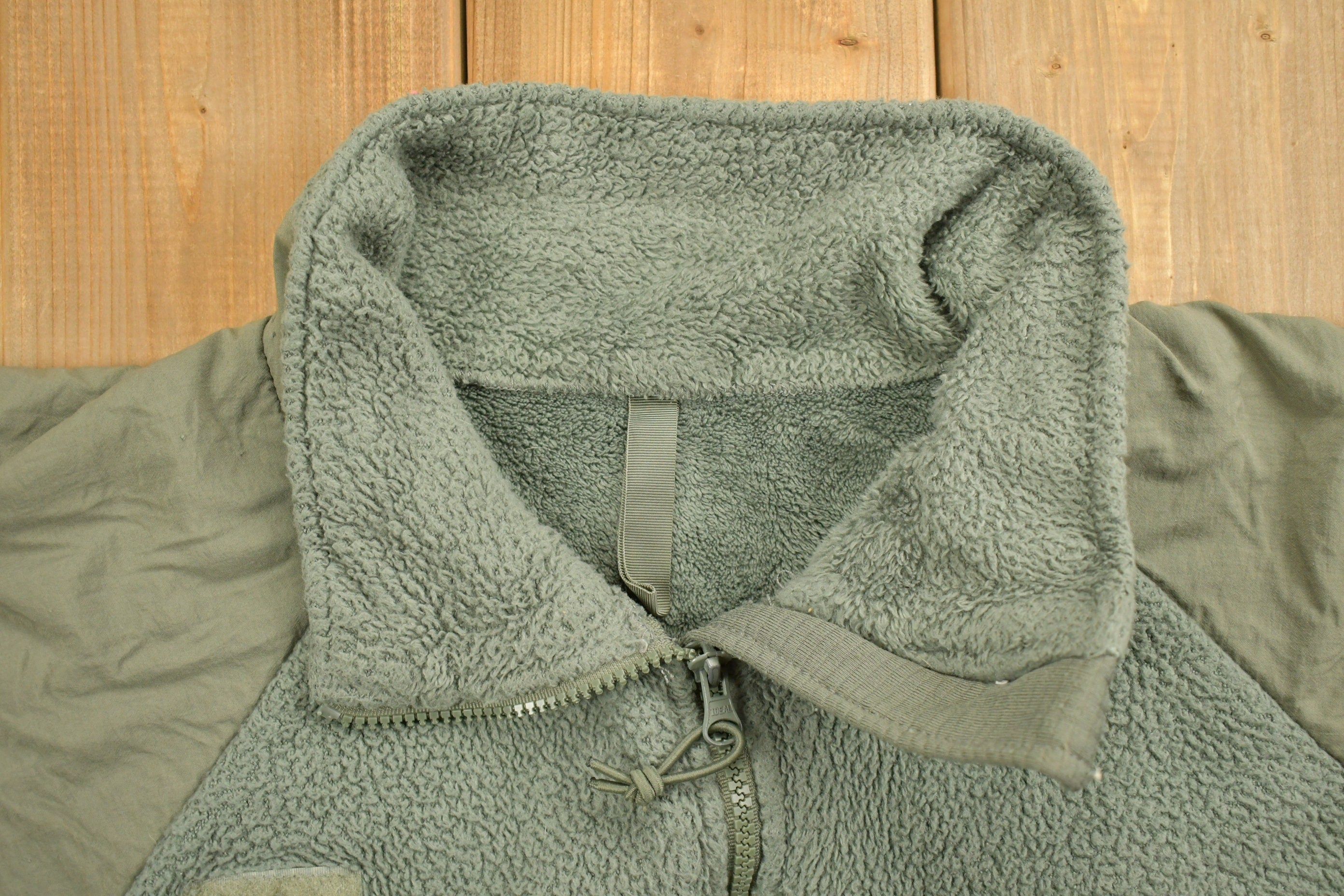 Vintage 1990s Green FleeceZip Up Sweater Jacket