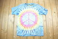Vintage 1990s Distressed Peace Sign  Tie Dye Graphic T-Shirt  Vintage T Shirt  Streetwear  Graphic Tee  Single Stitch  Made In USA