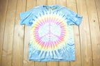 Vintage 1990s Distressed Peace Sign  Tie Dye Graphic T-Shirt  Vintage T Shirt  Streetwear  Graphic Tee  Single Stitch  Made In USA