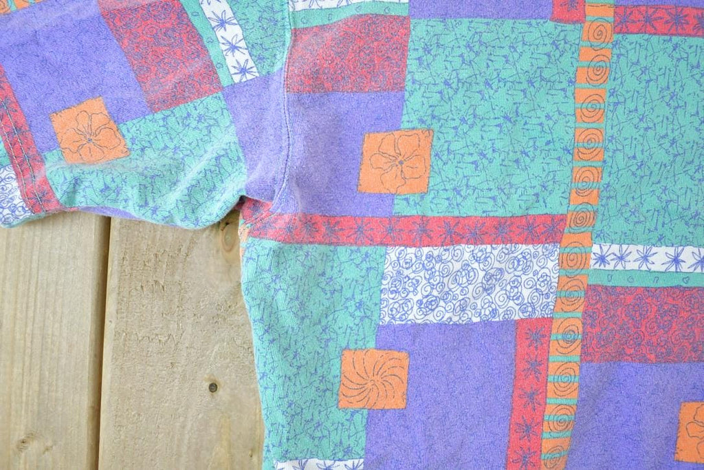 Vintage 1990s Only Stuff Abstract Print Souvenir Single Stitch Graphic Print T-Shirt Made In USA