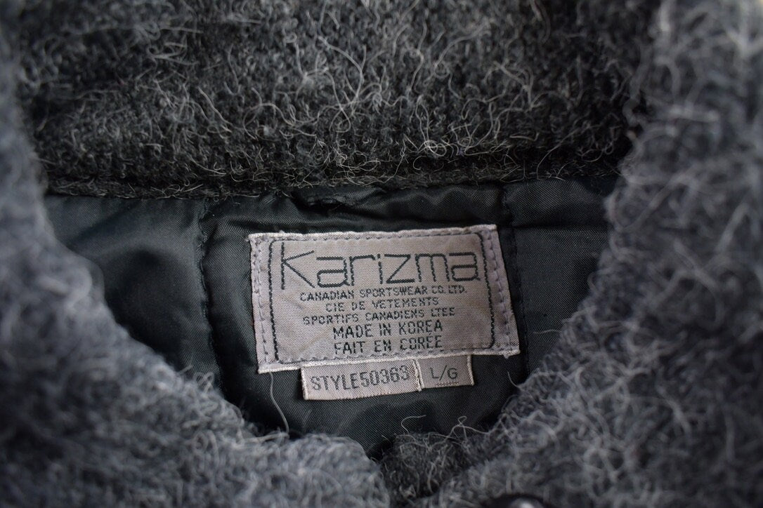Vintage 1980s Karizma Wool Winterized Zip Up Jacket Size L