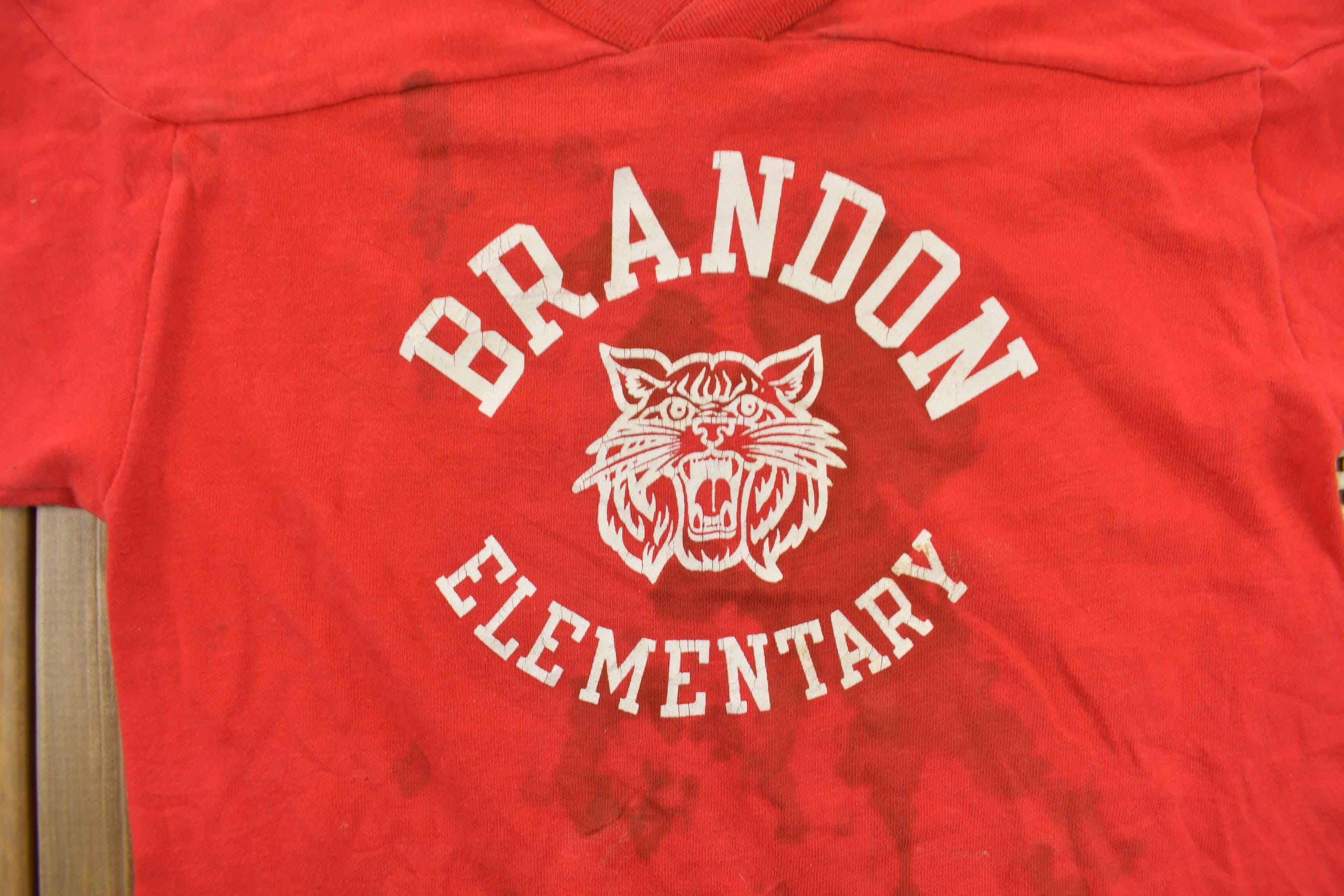 Vintage 1970s Brandon Elementary Jersey Style Champion T Shirt