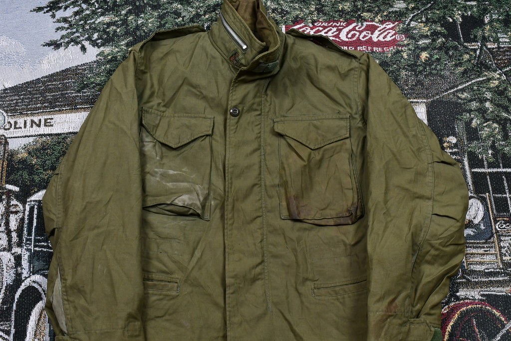 Vintage 1950s Military Army Green Jacket