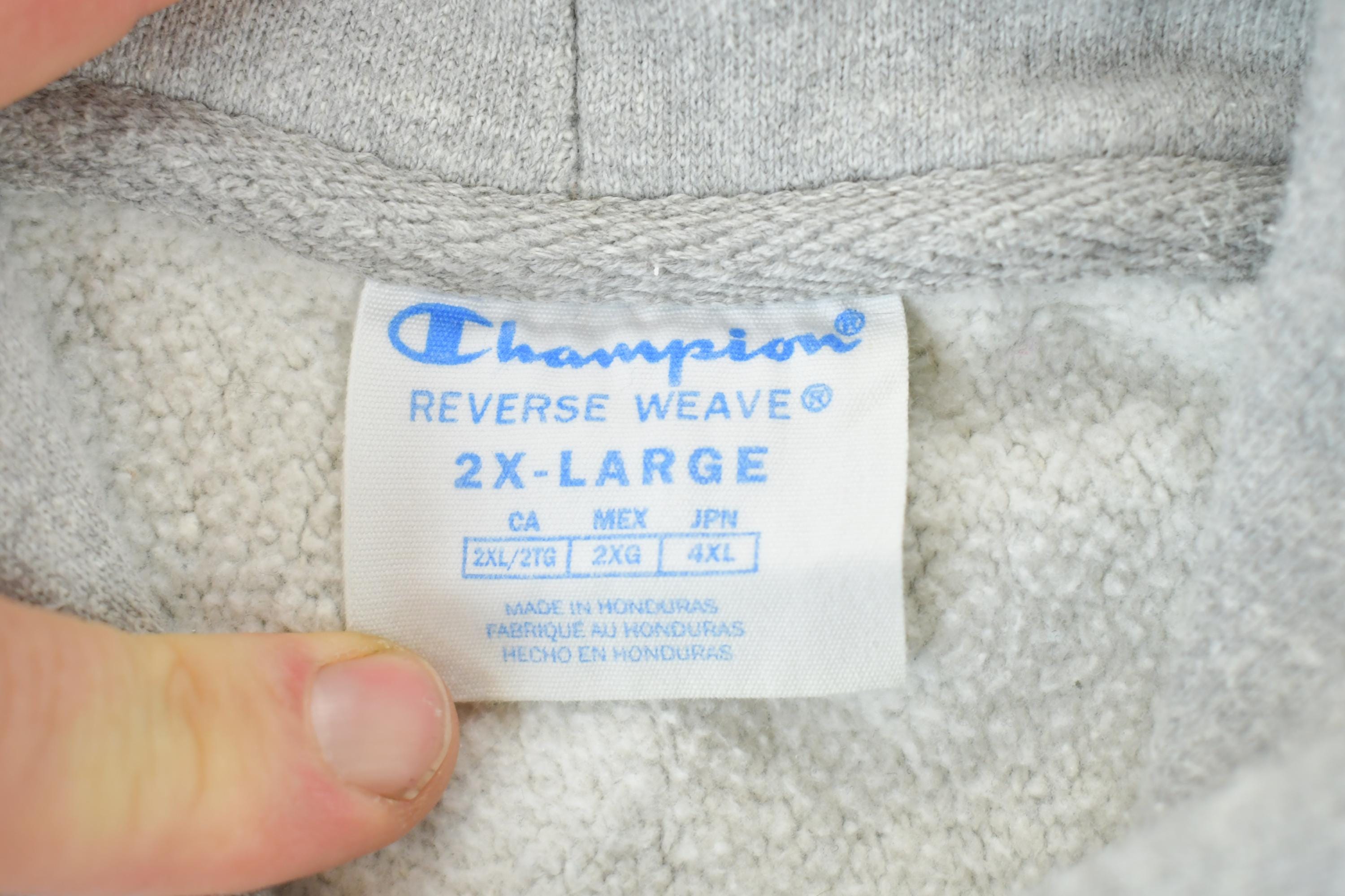 Vintage 1990s Champion Reverse Weave Heather Grey Hoodie Sweatshirt