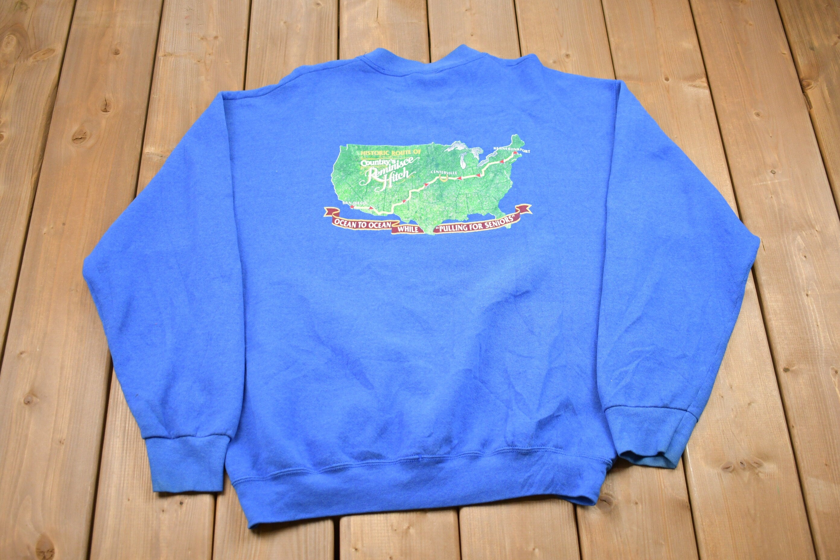 Vintage 1992 Country's Reminisce Hitch Graphic Crewneck Sweatshirt