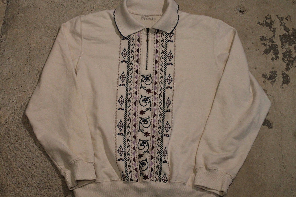 Vintage 1990s Abstract Graphic Collared Sweater