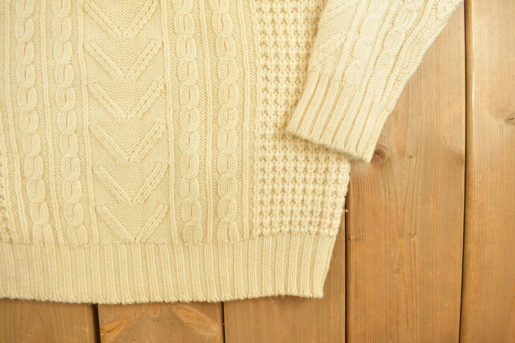 Vintage 1990s 3D Cable Knit Sweater