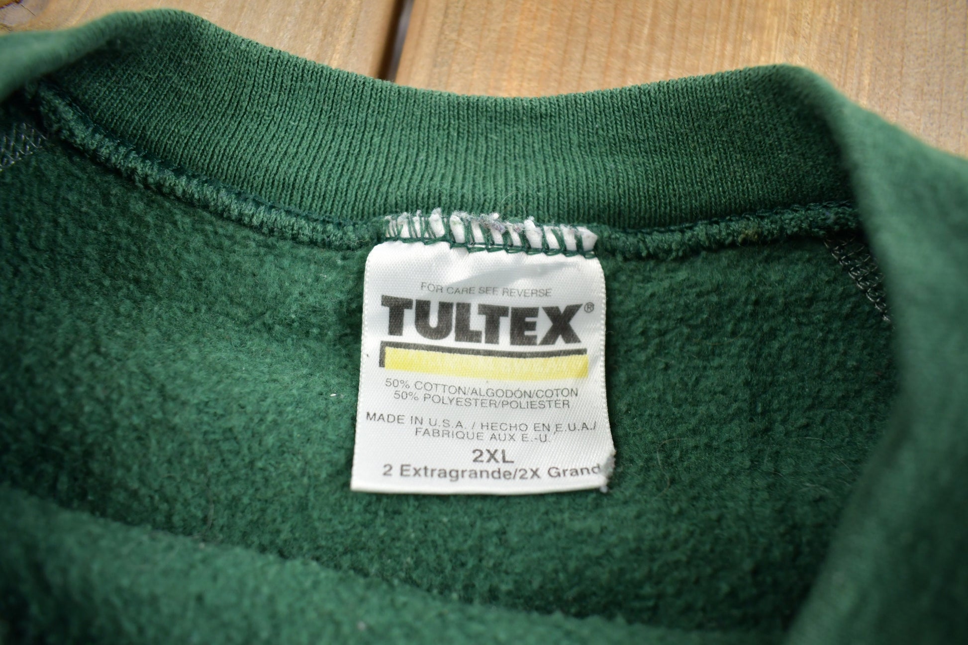 Vintage 1990s Blank Green Crewneck Sweatshirt Made In USA